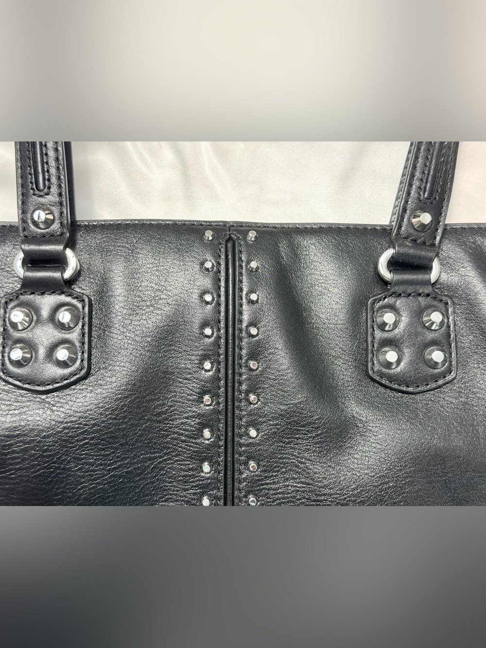 Michael Kors Astor Re- Edition 2004- Black Studded Leather Tote - Picture 4 of 15